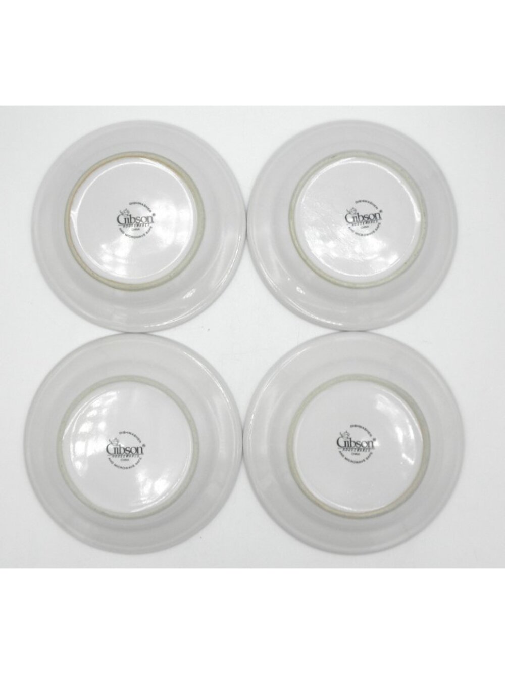Checkers by Gibson 6-3/4 Inch Bread Dessert Plates Set of 4 Pattern Code GIDCHEC - Picture 3 of 5